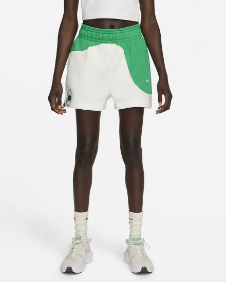 Pantalones Cortos Nike Sportswear Color Clash Fleece Mujer Verde | SMZWB-3967