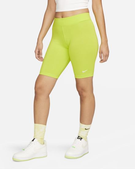 Pantalones Cortos Nike Sportswear Essential Mid-Rise Bike Mujer Verde Blancas | EJQNI-8960