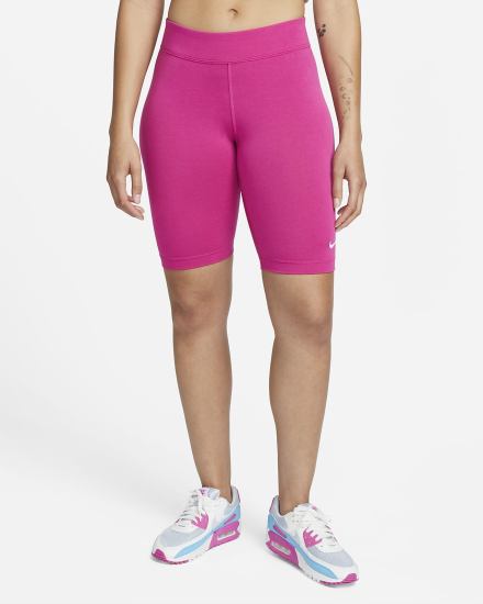 Pantalones Cortos Nike Sportswear Essential Mid-Rise Bike Mujer Rosas Blancas | GVDAJ-6514