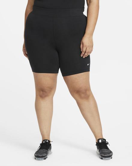 Pantalones Cortos Nike Sportswear Essential Mid-Rise Bike Mujer Negras Blancas | GYCUS-2617