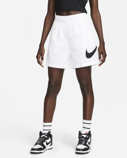 Pantalones Cortos Nike Sportswear Essential High-Rise Woven Mujer Blancas Negras | POYHM-0719