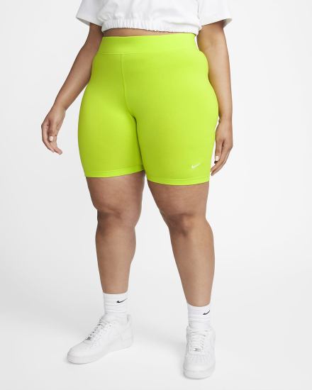 Pantalones Cortos Nike Sportswear Essential Mid-Rise Bike Mujer Verde Blancas | TQPRC-0492