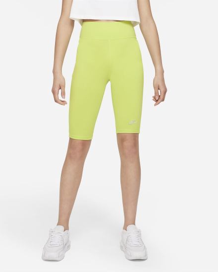 Pantalones Cortos Nike Sportswear Kids High-Rise 9" Bike Niña Verde Verde Oliva | FEQTD-5689