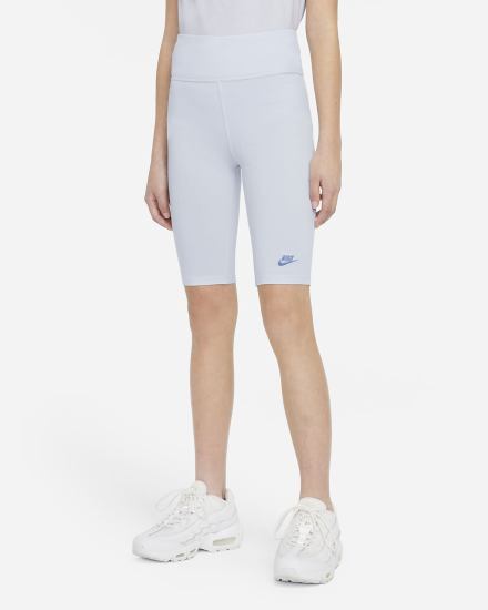 Pantalones Cortos Nike Sportswear Kids High-Rise 9" Bike Niña Gris Azules | QACDW-3452