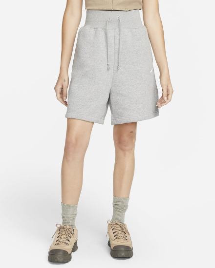 Pantalones Cortos Nike Sportswear Phoenix Fleece High-Waisted Loose-Fit Mujer Gris Oscuro | YSPUF-3180