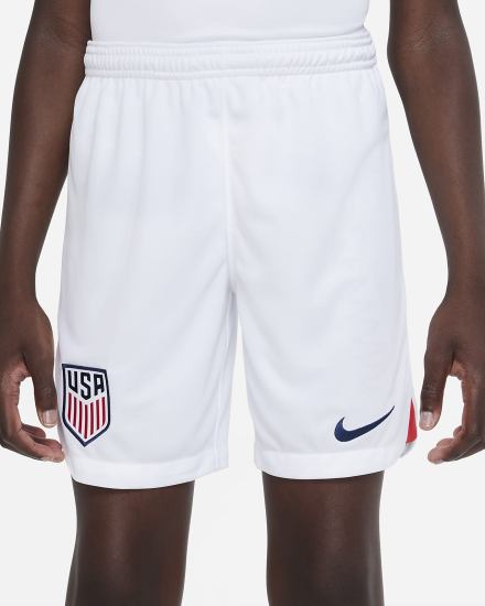 Pantalones Cortos Nike U.S. 2022/23 Stadium Home Kids Dri-FIT Soccer Niña Blancas Rojas Azules | MZGTV-3127
