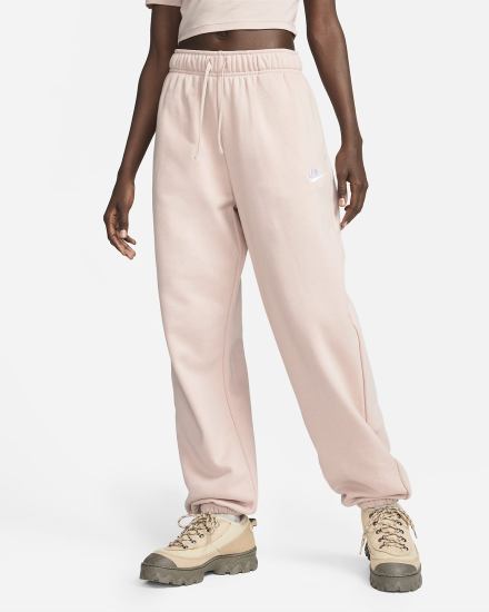 Pantalones Deportivos Nike Sportswear Club Fleece Mid-Rise Oversized Mujer Rosas Blancas | LOBCT-9175
