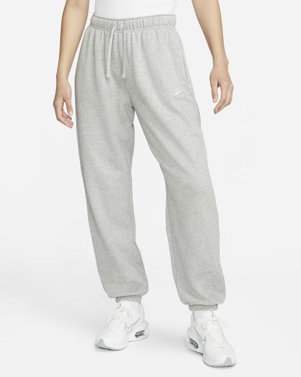 Pantalones Deportivos Nike Sportswear Club Fleece Mid-Rise Oversized Mujer Gris Oscuro Blancas | YQDGZ-0832