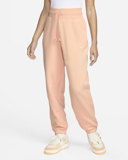 Pantalones Deportivos Nike Sportswear Phoenix Fleece High-Waisted Oversized Mujer Naranjas | QYZUJ-4618