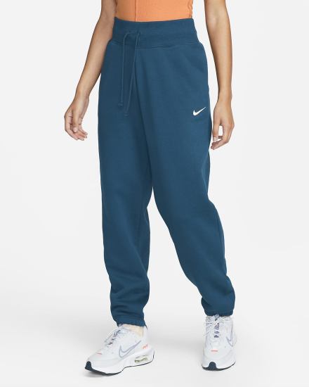 Pantalones Deportivos Nike Sportswear Phoenix Fleece High-Waisted Oversized Mujer Azules | SOBVD-0861