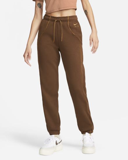 Pantalones Jogger Nike Air Mid-Rise Fleece Mujer Marrones | YGTMJ-8023