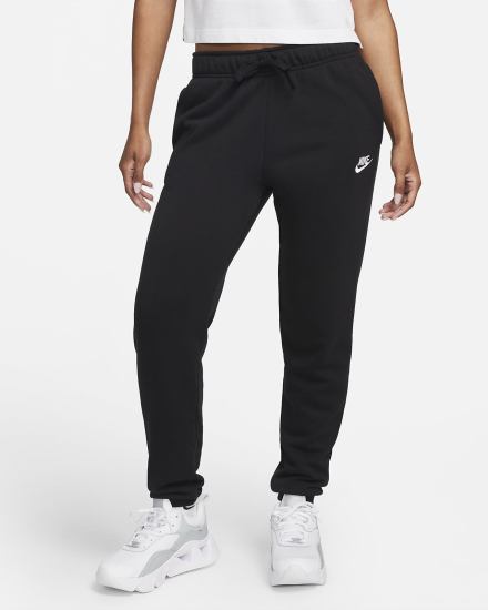 Pantalones Jogger Nike Sportswear Club Fleece Mid-Rise Mujer Negras Blancas | GUZYX-5497