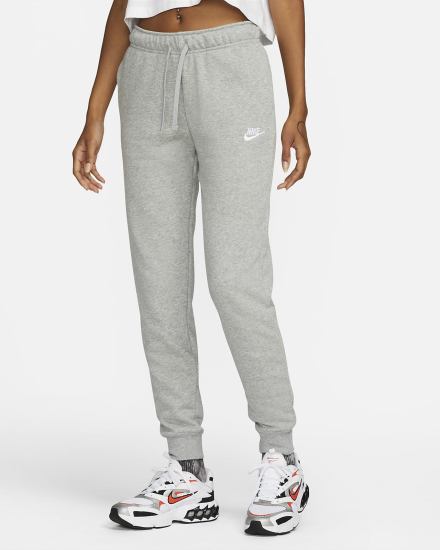 Pantalones Jogger Nike Sportswear Club Fleece Mid-Rise Mujer Gris Oscuro Blancas | OMNTY-7504