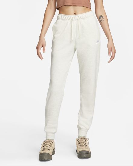 Pantalones Jogger Nike Sportswear Club Fleece Mid-Rise Mujer Beige Blancas | ZHSVP-0758