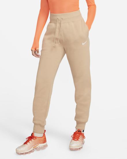 Pantalones Jogger Nike Sportswear Phoenix Fleece High-Waisted Mujer Beige | XJDQZ-3482