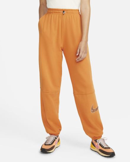 Pantalones Jogger Nike Sportswear Swoosh High-Rise Mujer Amarillo Oscuro Blancas | KJOEM-9523