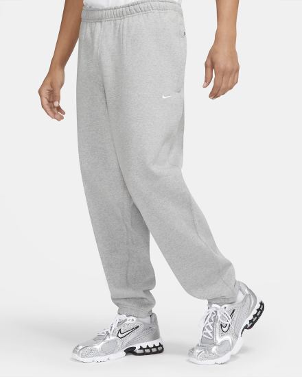 Pantalones Nike Solo Swoosh Fleece Hombre Gris Oscuro Blancas | FXHMZ-7651