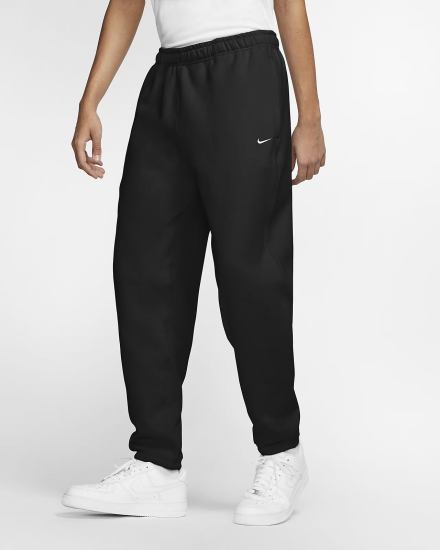 Pantalones Nike Solo Swoosh Fleece Hombre Negras Blancas | GELJR-5062