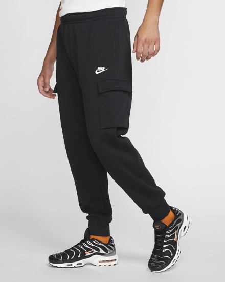 Pantalones Nike Sportswear Club Fleece Cargo Hombre Negras Blancas | PQJGM-9086