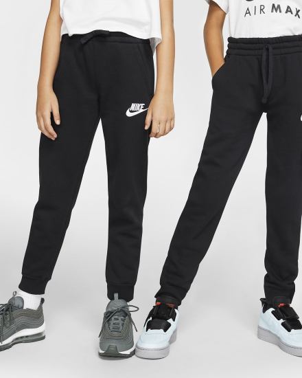 Pantalones Nike Sportswear Club Fleece Kids Niño Negras Blancas | BLRHX-1248