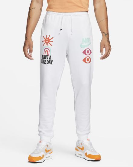 Pantalones Nike Sportswear French Terry Hombre Blancas | QSEZT-5347