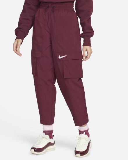 Pantalones Nike Sportswear Swoosh Mid-Rise Woven Mujer Blancas | ZPLGJ-1685