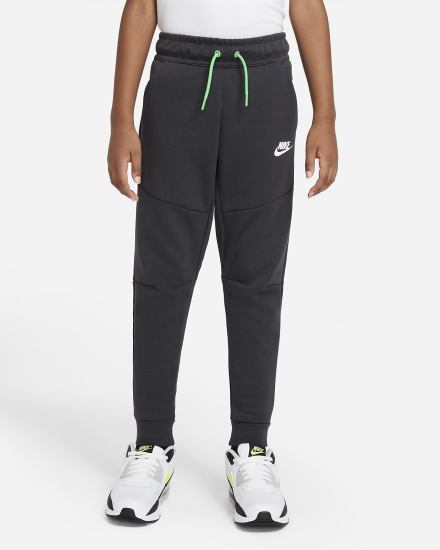 Pantalones Nike Sportswear Tech Fleece Kids Niño Gris Oscuro Verde Claro | PXSQU-5087