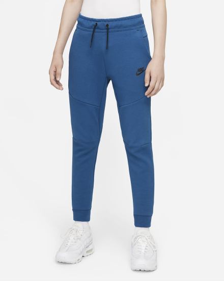 Pantalones Nike Sportswear Tech Fleece Kids Niño Azules Negras | ZHMKT-1254