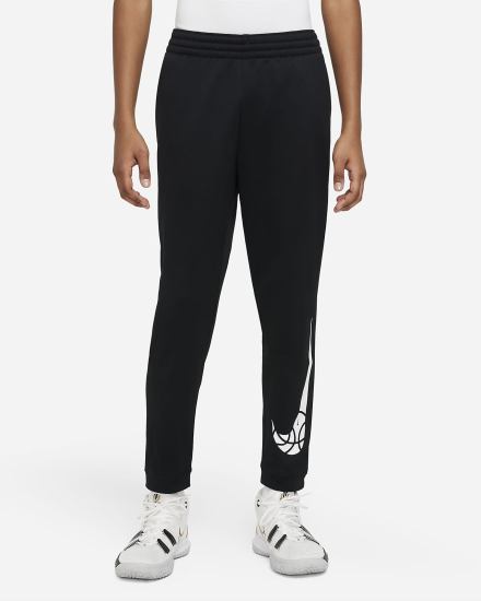 Pantalones Nike Therma-FIT Kids Basketball (Extended Size) Niño Negras Blancas | DEALP-8635