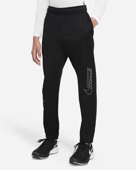 Pantalones Nike Therma-FIT Kids Estampadas Tapered Training Niño Negras | MNFTA-1760