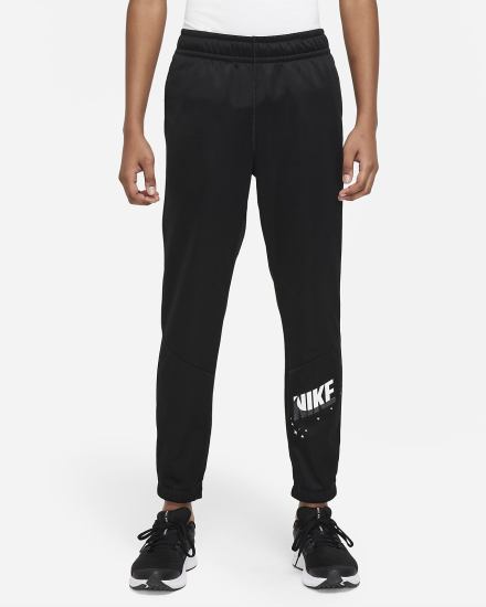 Pantalones Nike Therma-FIT Kids Tapered Training Niño Negras Blancas | BZPNG-9530