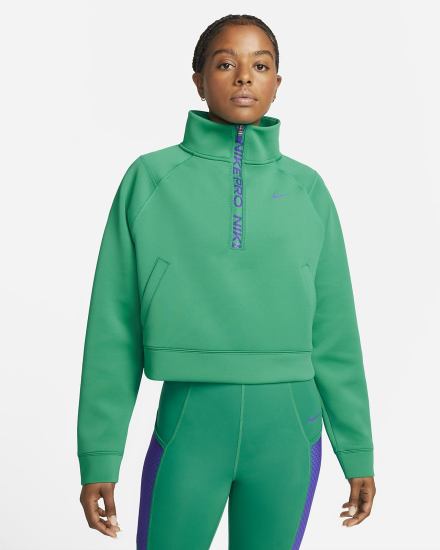 Pullover Nike Dri-FIT 1/2-Zip Training Top Mujer Verde | DAYHM-1748