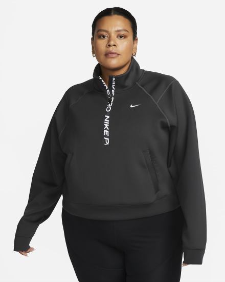 Pullover Nike Dri-FIT 1/2-Zip Training Top Mujer Gris Oscuro Negras Blancas | GYKIH-7413