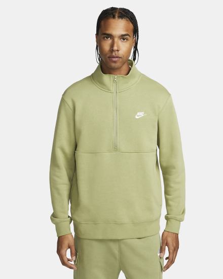 Pullover Nike Sportswear Club Brushed-Back 1/2-Zip Hombre Blancas | OIWPS-3907