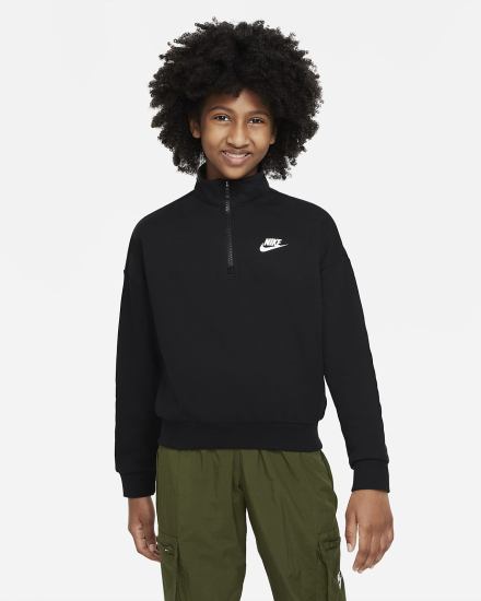 Pullover Nike Sportswear Club Fleece Kids 1/2-Zip Top Niña Negras Blancas | WUREC-3471