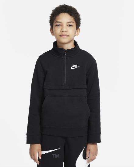 Pullover Nike Sportswear Club Kids 1/2-Zip Top Niño Negras Blancas | OSFYW-5473