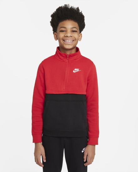 Pullover Nike Sportswear Club Kids 1/2-Zip Top Niño Rojas Blancas | ZUTHM-2167