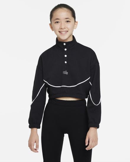 Pullover Nike Sportswear Icon Clash Kids Snap Fleece Niña Negras Blancas | NACMO-8694