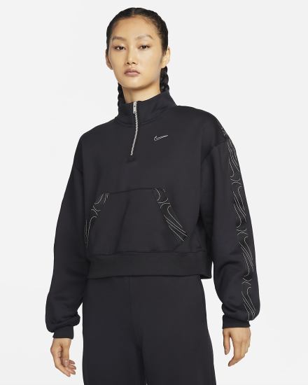 Pullover Nike Therma-FIT 1/2-Zip Training Top Mujer Negras Plateadas | LZYAQ-3690