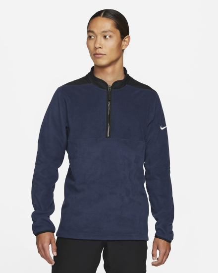 Pullover Nike Therma-FIT Victory 1/2-Zip Golf Top Hombre Azul Marino Negras Blancas | WCYAZ-1975