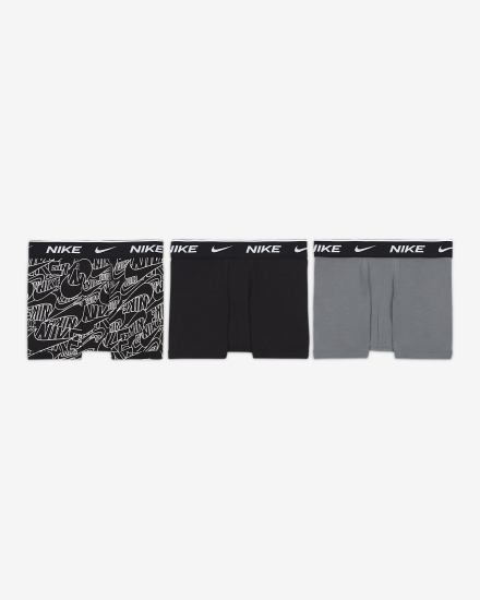 Ropa Interior Nike Kids Boxer Briefs (3-Pack) Niño Gris Oscuro Negras | ATPNG-6924