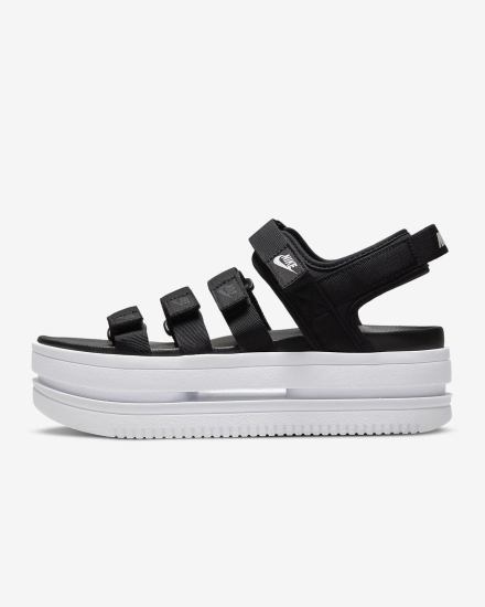 Sandalias Nike Icon Classic Mujer Negras Blancas | CNTGO-1895