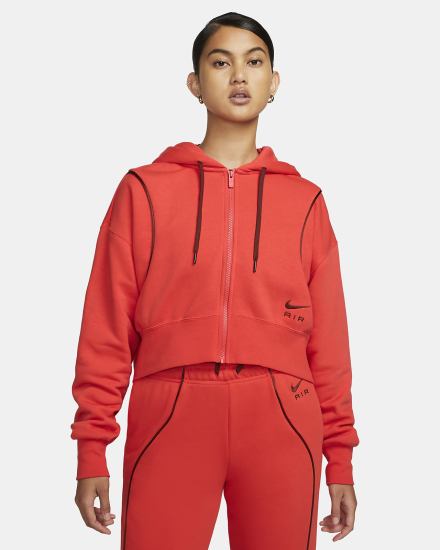 Sudadera Con Capucha Nike Air Full-Zip Fleece Mujer Rojas Claro Marrones | FTAHN-5178