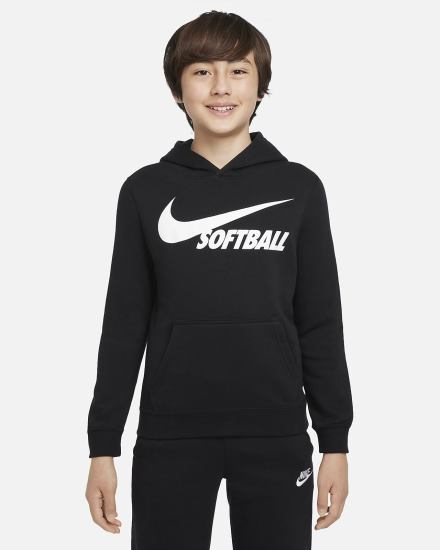 Sudadera Con Capucha Nike Club Fleece Kids Niña Negras | JGTBV-4613
