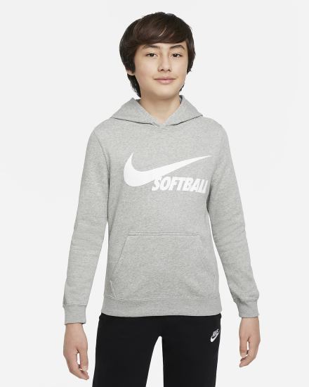 Sudadera Con Capucha Nike Club Fleece Kids Niña Gris Oscuro | XGKRE-0839