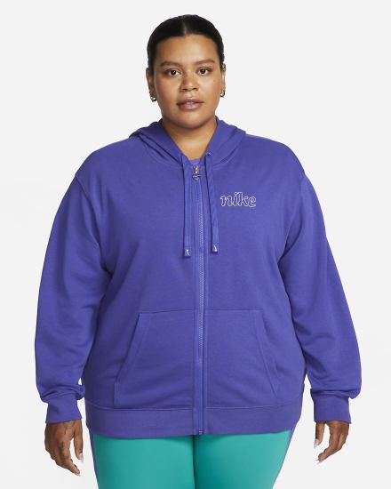 Sudadera Con Capucha Nike Dri-FIT Get Fit Estampadas Full-Zip Training (Plus Size) Mujer Blancas | AUMJH-5691