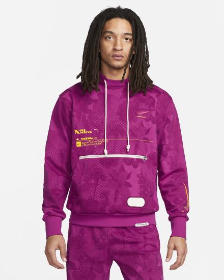 Sudadera Con Capucha Nike Dri-FIT Standard Issue Basketball Hombre Verde Flores | FIQSM-6104