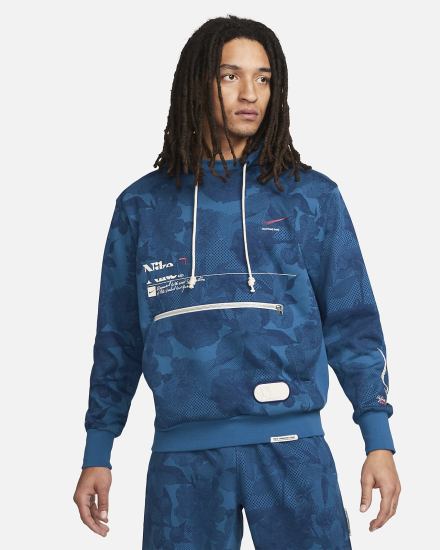 Sudadera Con Capucha Nike Dri-FIT Standard Issue Basketball Hombre Azules | WDRXM-3625
