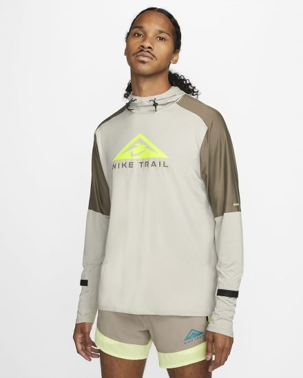 Sudadera Con Capucha Nike Dri-FIT Trail Trail Running Hombre Verde Oliva Gris | EYHKB-4382