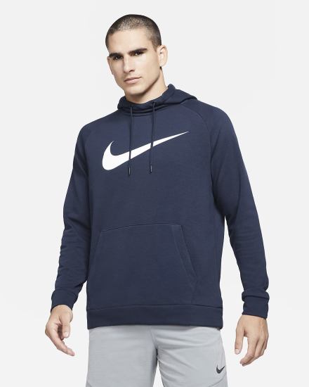 Sudadera Con Capucha Nike Dri-FIT Training Hombre Obsidian Blancas | DVRBU-4952